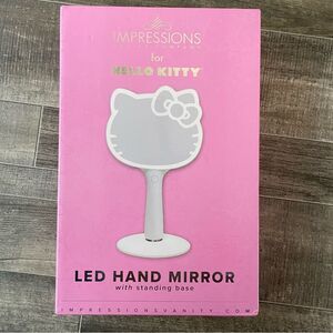Impressions Hello Kitty LED Hand Mirror with Standing Base New In Box White